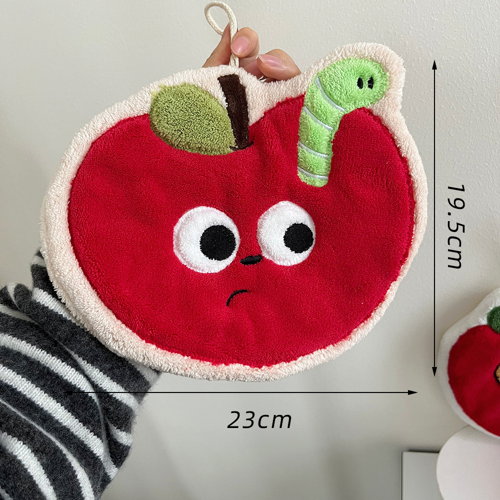 《6031》可可愛愛蘋果珊瑚絨擦手巾