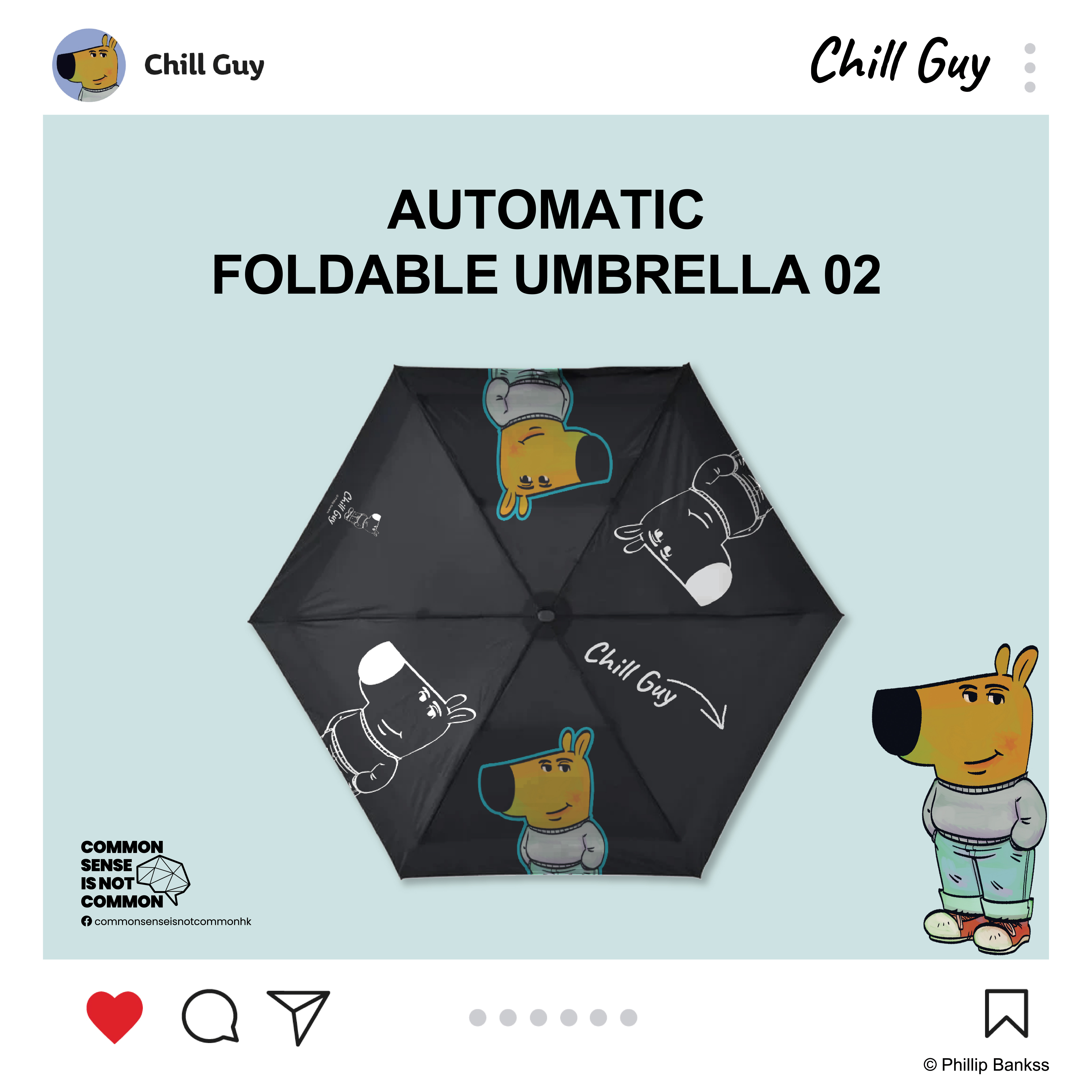 Chill Guy 半自動折疊雨傘 CG-Automatic Foldable Umbrella-02