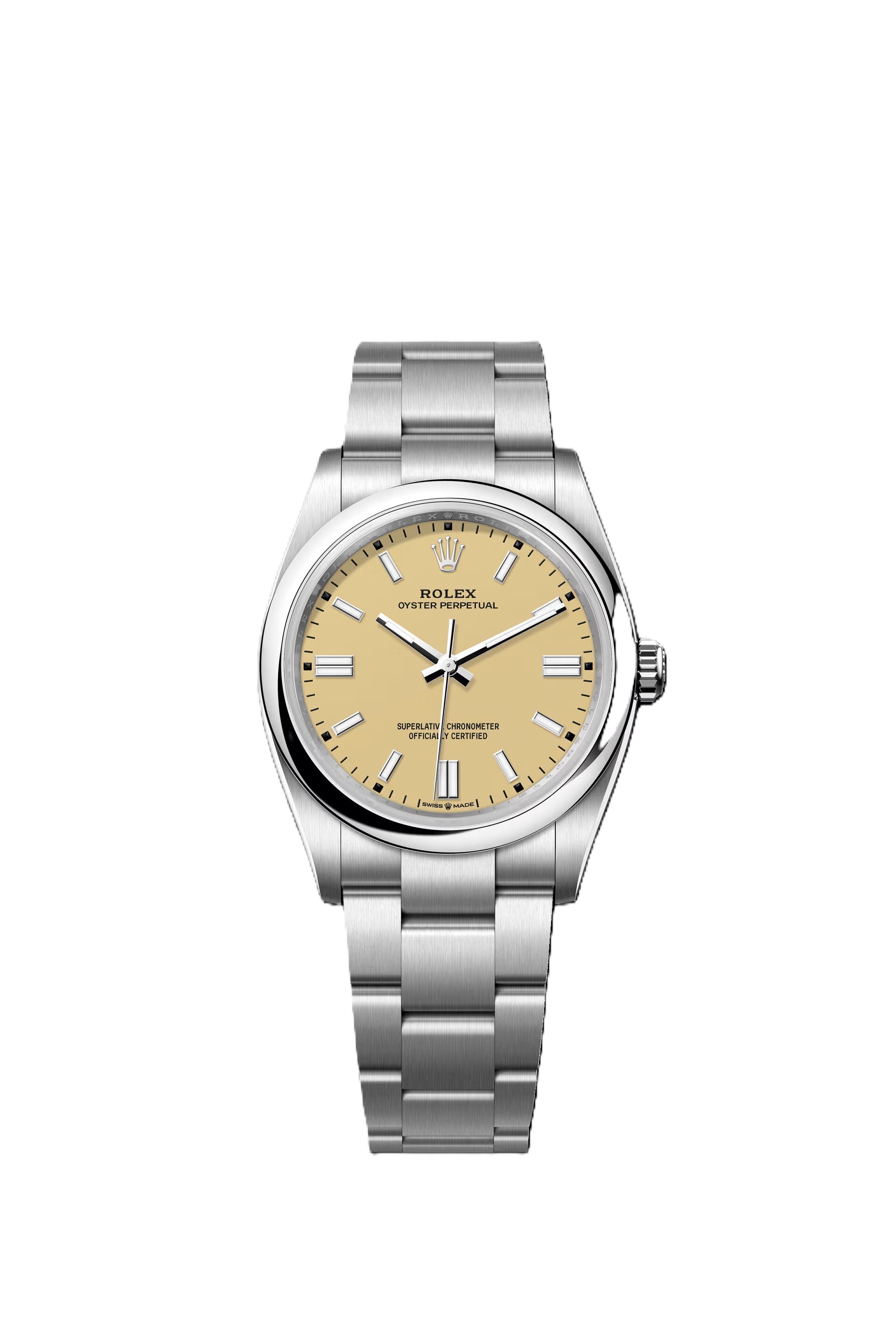 BRAND NEW ROLEX 126000 OYSTER PERPETUAL 36 WITH A BEIGE DIAL AND AN OYSTER BRACELET 36MM