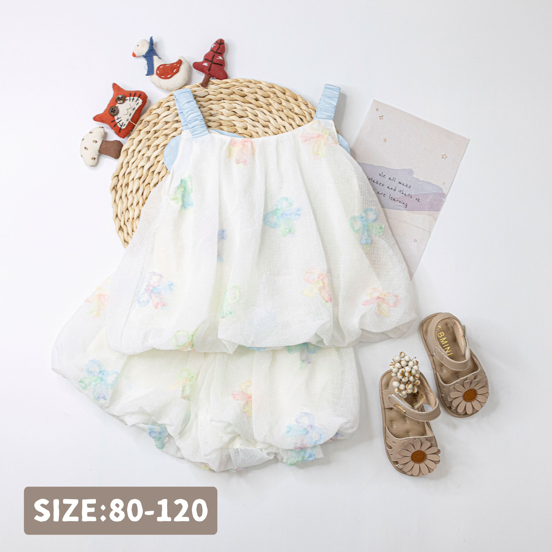 【H50564】清新渲染蝴蝶結套裝