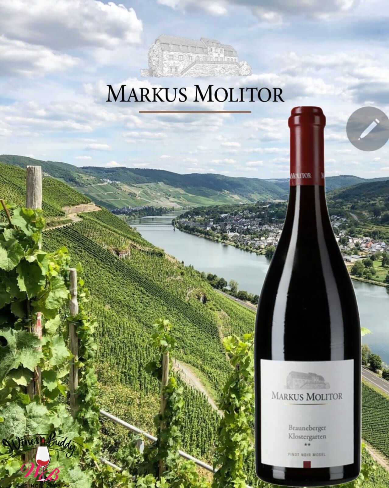 Markus Molitor, Brauneberger Klostergarten** Pinot Noir 2019 (750ml)