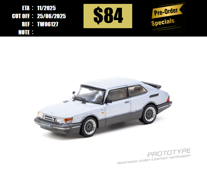 PO-$84 * TARMAC * 1:64 Saab 900 Turbo Silver [OD12/06]