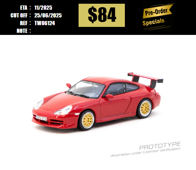 PO-$84 * TARMAC * 1:64 Porsche 911 GT3 (type 996) Red [OD12/06]