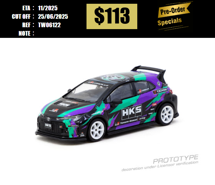 PO-$113 * TARMAC * 1:64 HKS Toyota GR Corolla [OD12/06]
