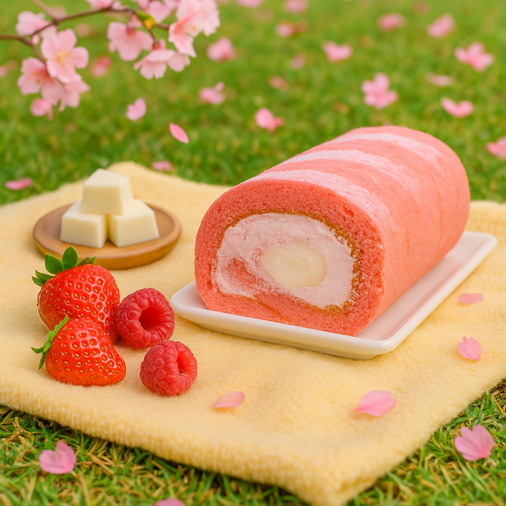 莓果奶凍捲｜台灣紅麴Ｘ綜合莓果餡Ｘ｜Q彈奶凍｜無麩質