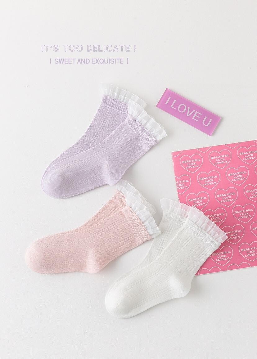 夢幻花邊小公主襪組