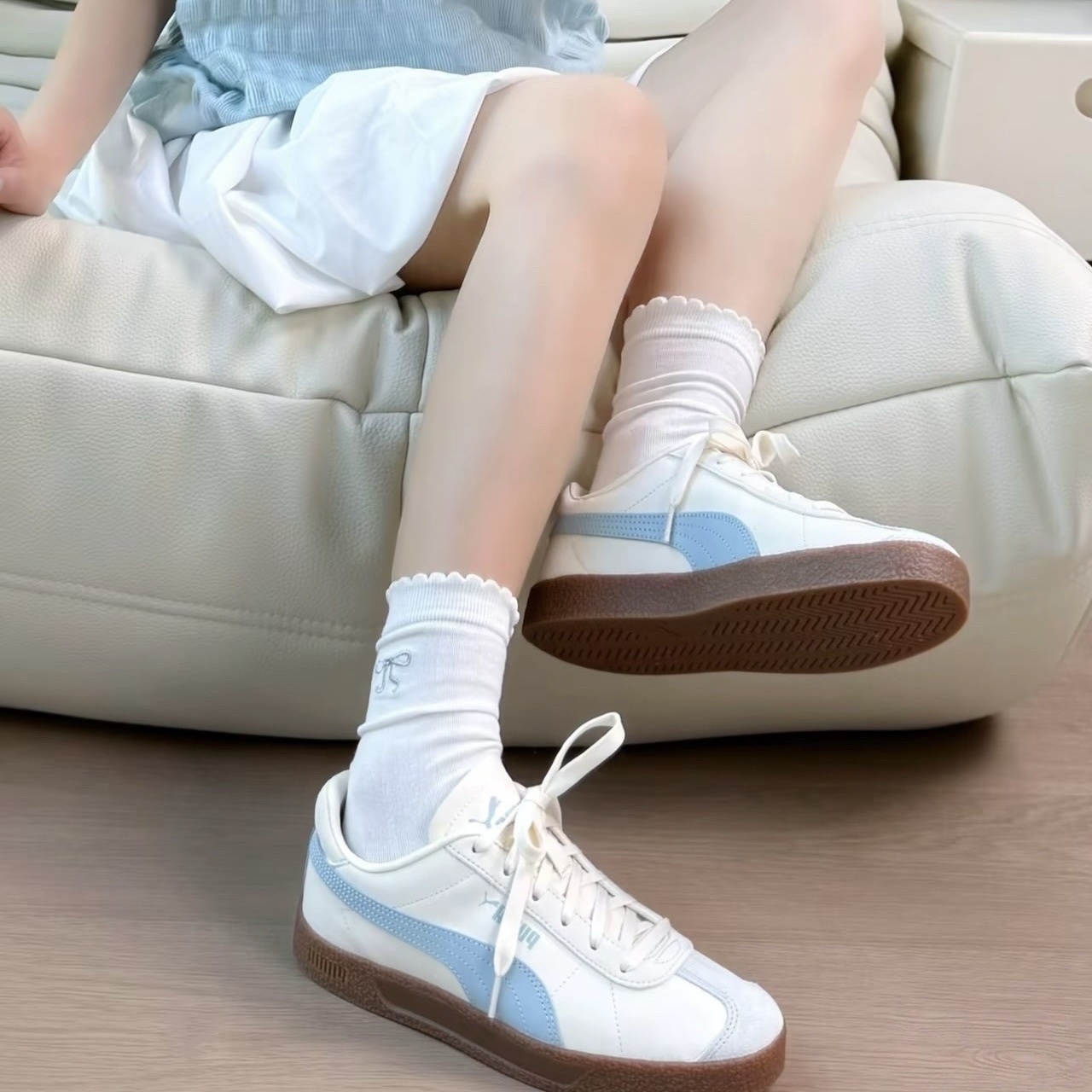 PUMA Club 海鹽奶蓋 冰藍 焦糖底 德訓鞋 寶寶藍 米白 板鞋 401515-06