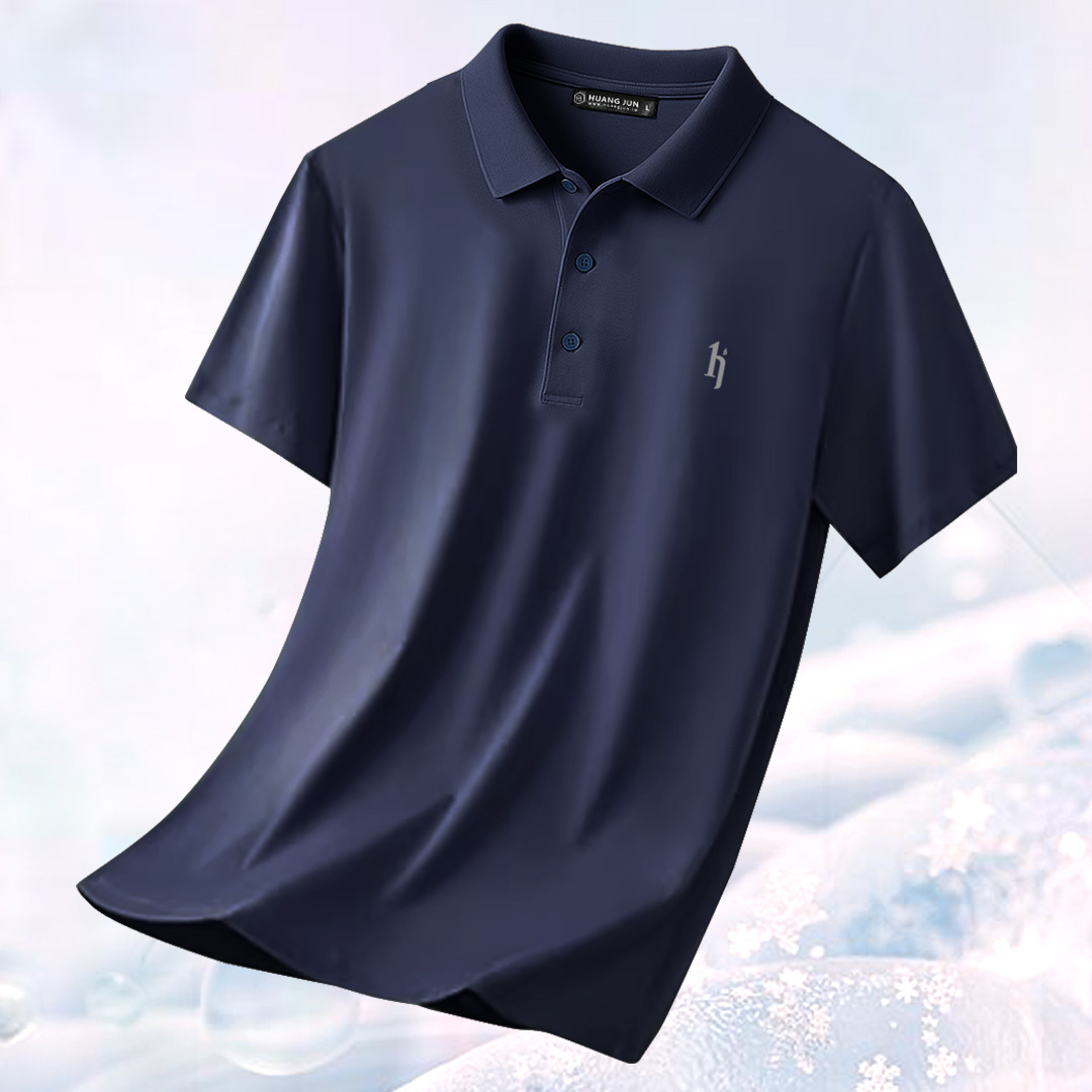 加大款-透沁涼感POLO衫-深藍