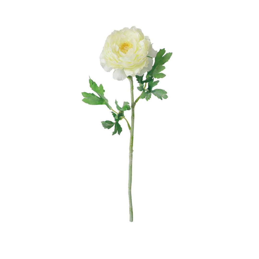 人造花 單枝露蓮 奶油白