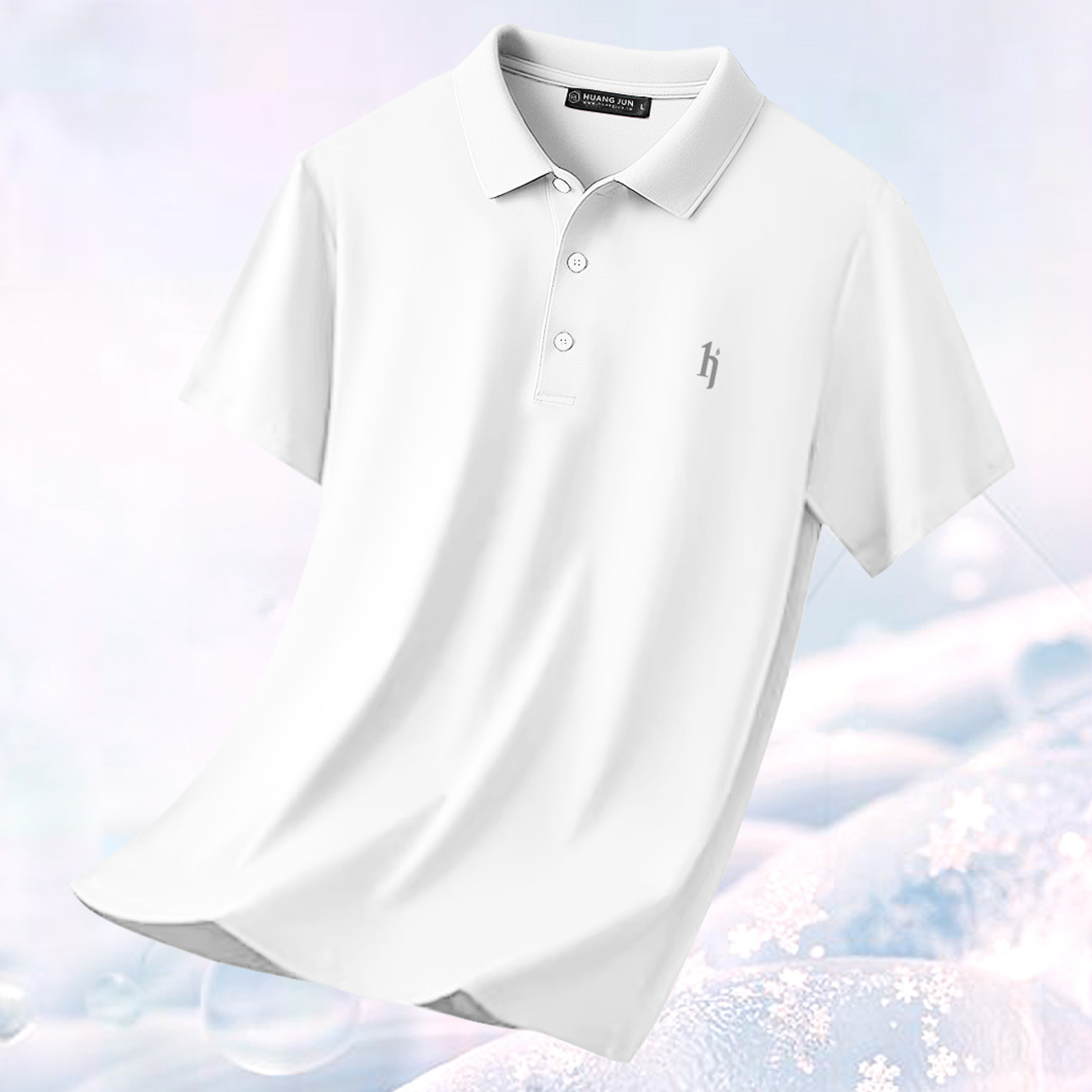 加大款-透沁涼感POLO衫-白色