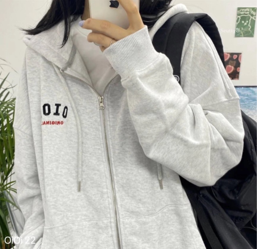 【現貨】 OiOi 連帽拉鍊外套 ROSE同款 深藍色 52BHALCHZ01