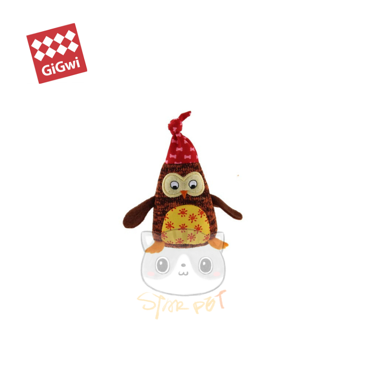 Gigwi Plush Friendz Series Small Owl Dog Toy