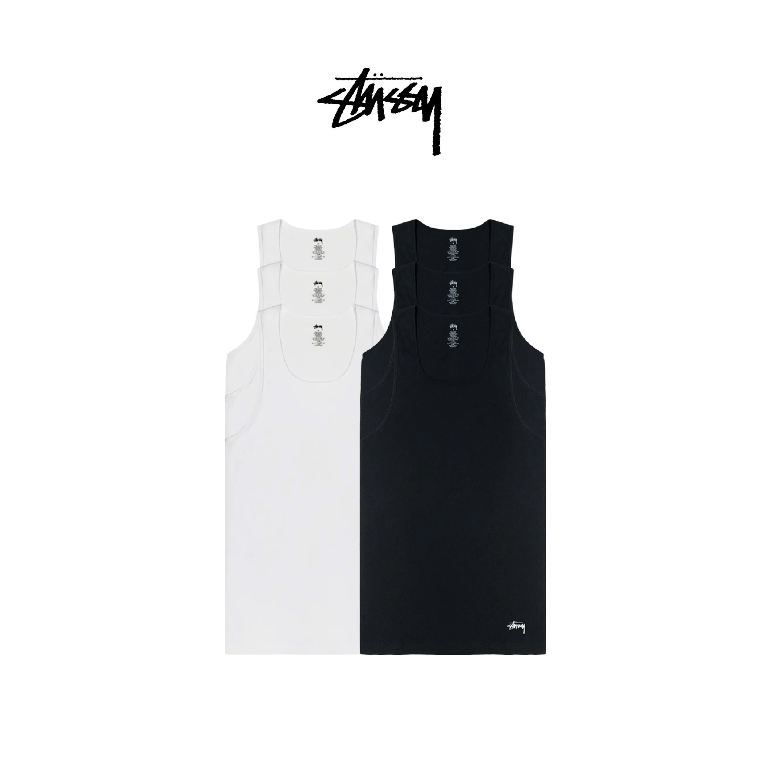代購】STUSSY TANK UNDERSHIRTS 3 PACK 素色背心三件組3色