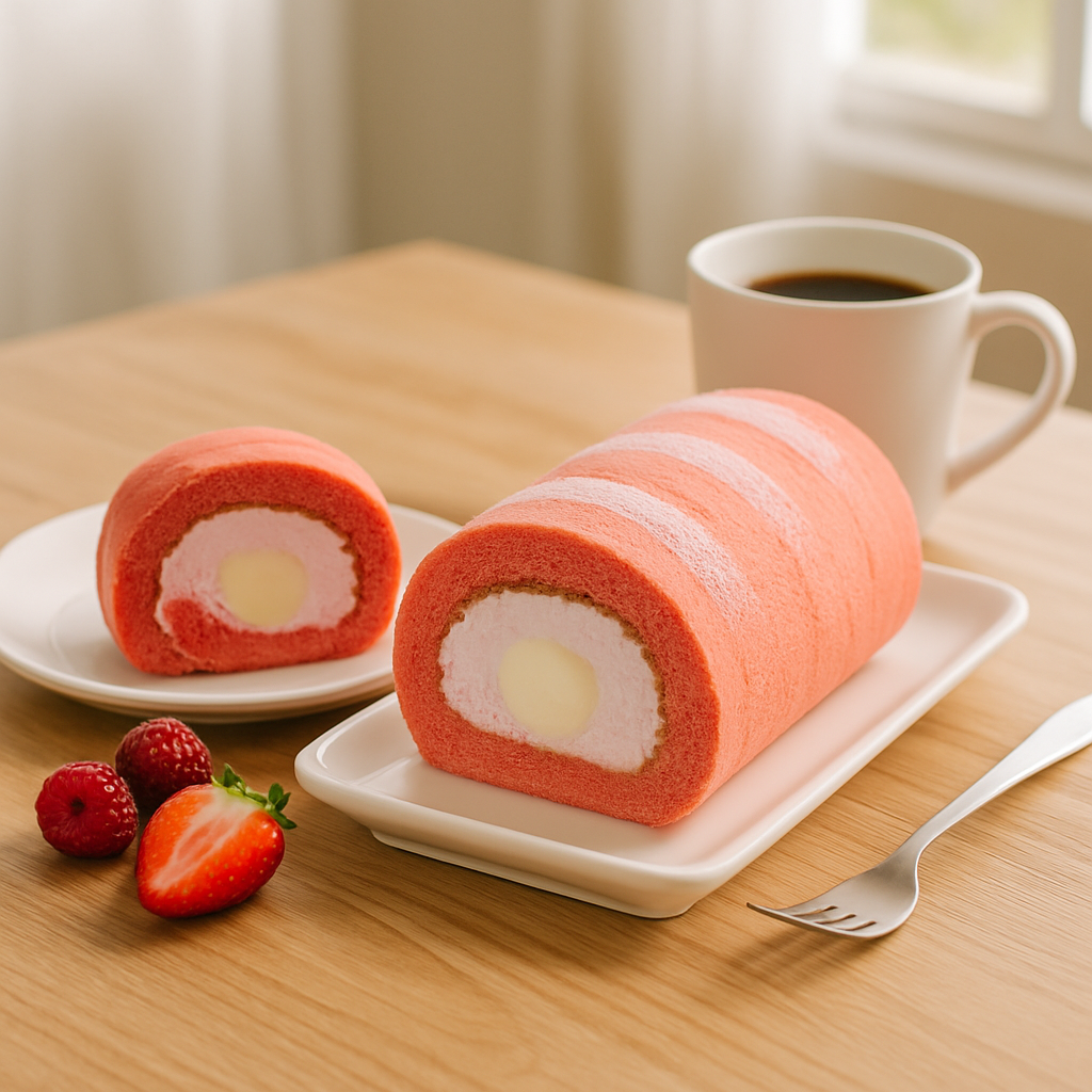 莓果奶凍捲｜台灣紅麴Ｘ綜合莓果餡Ｘ｜Q彈奶凍｜無麩質