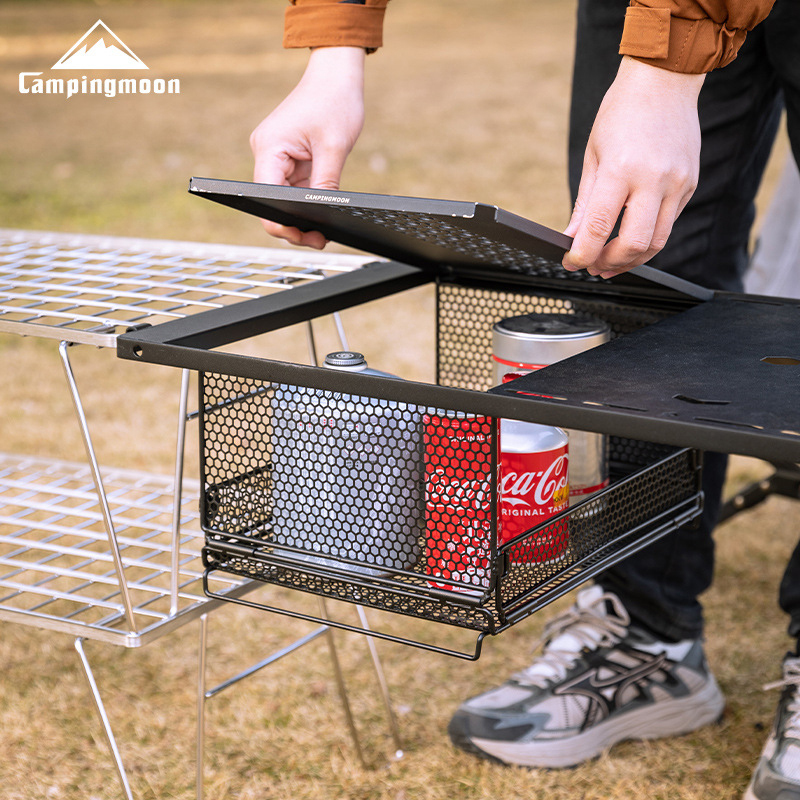 柯曼Campingmoon 一單位折疊收納籃(半門款-六邊形花紋) CK-23BF