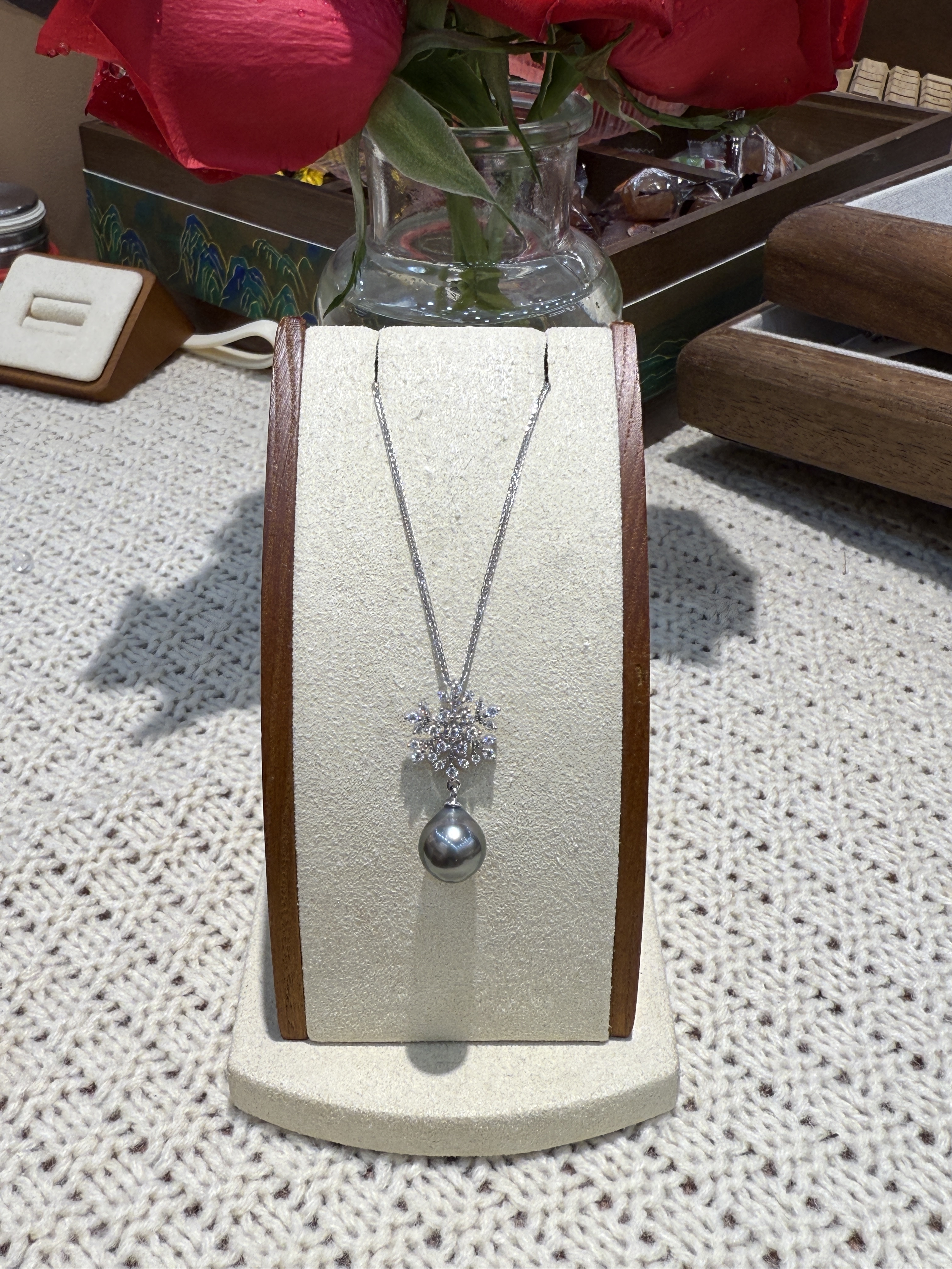 【直播】LL0806111 銀鍍白金配件+大溪地黑珍珠 (SPN2150016)