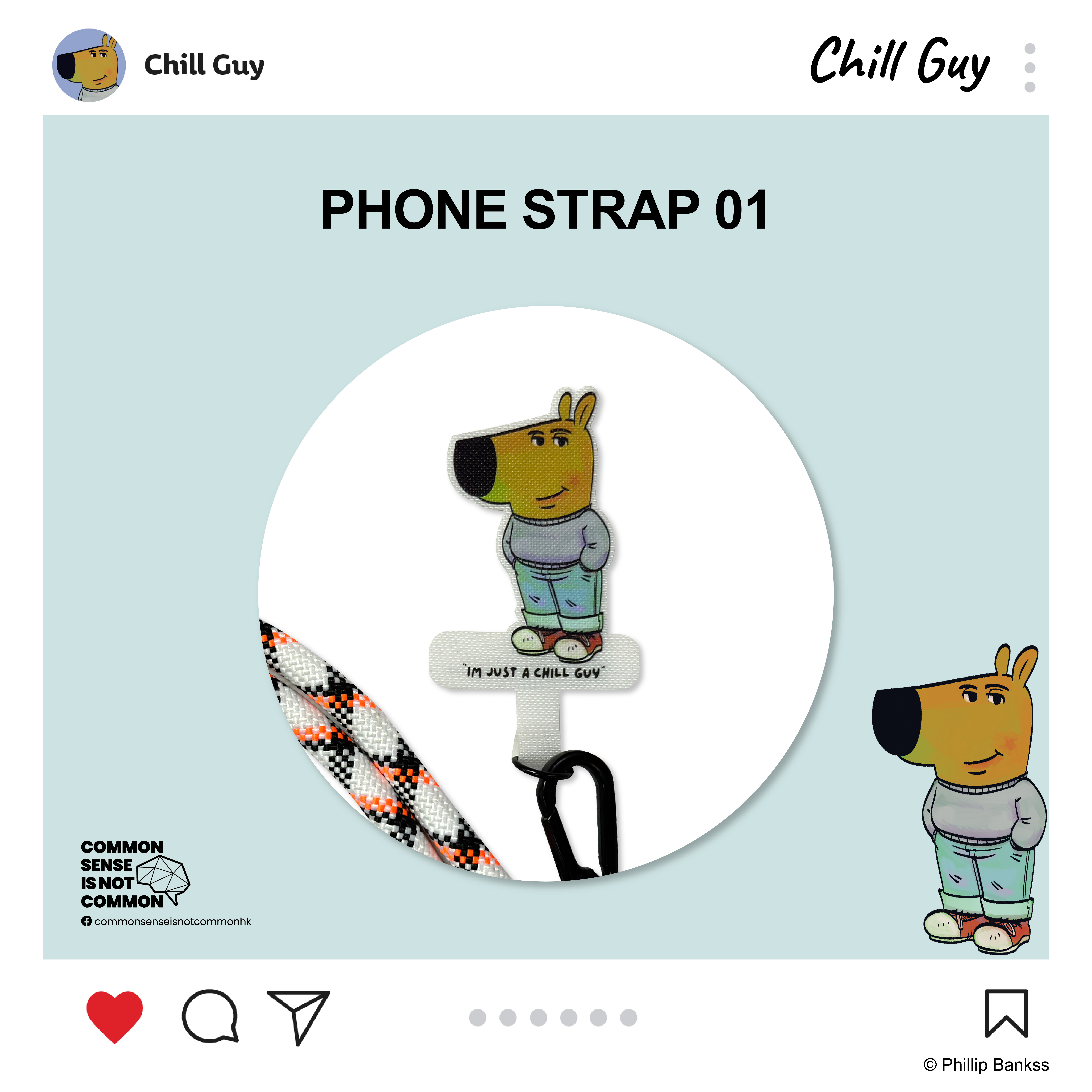 Chill Guy 電話繩 CG-Phone Strap-01