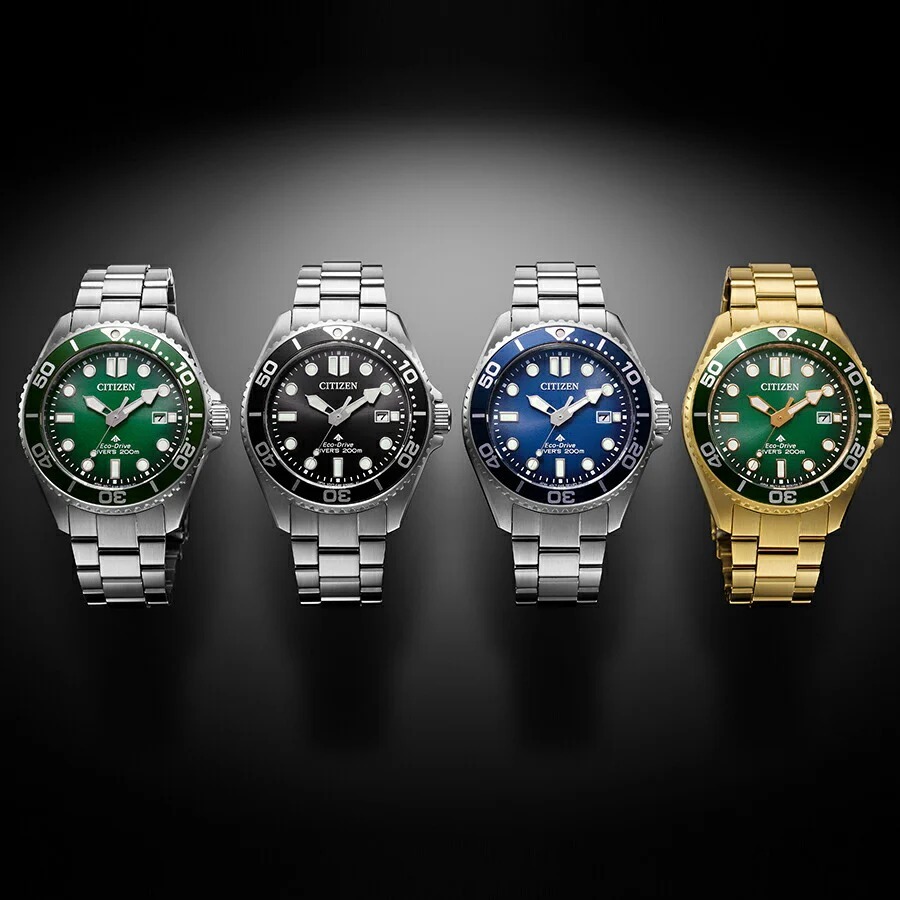 Citizen 星辰 Promaster Eco-Drive Analog Solar Radio Metal Watch BN0261-51E 黑色, BN0260-54L藍色 , BN0269-50W 綠色, BN0262-59W 金色 光動能指針式太陽能電波金屬腕錶