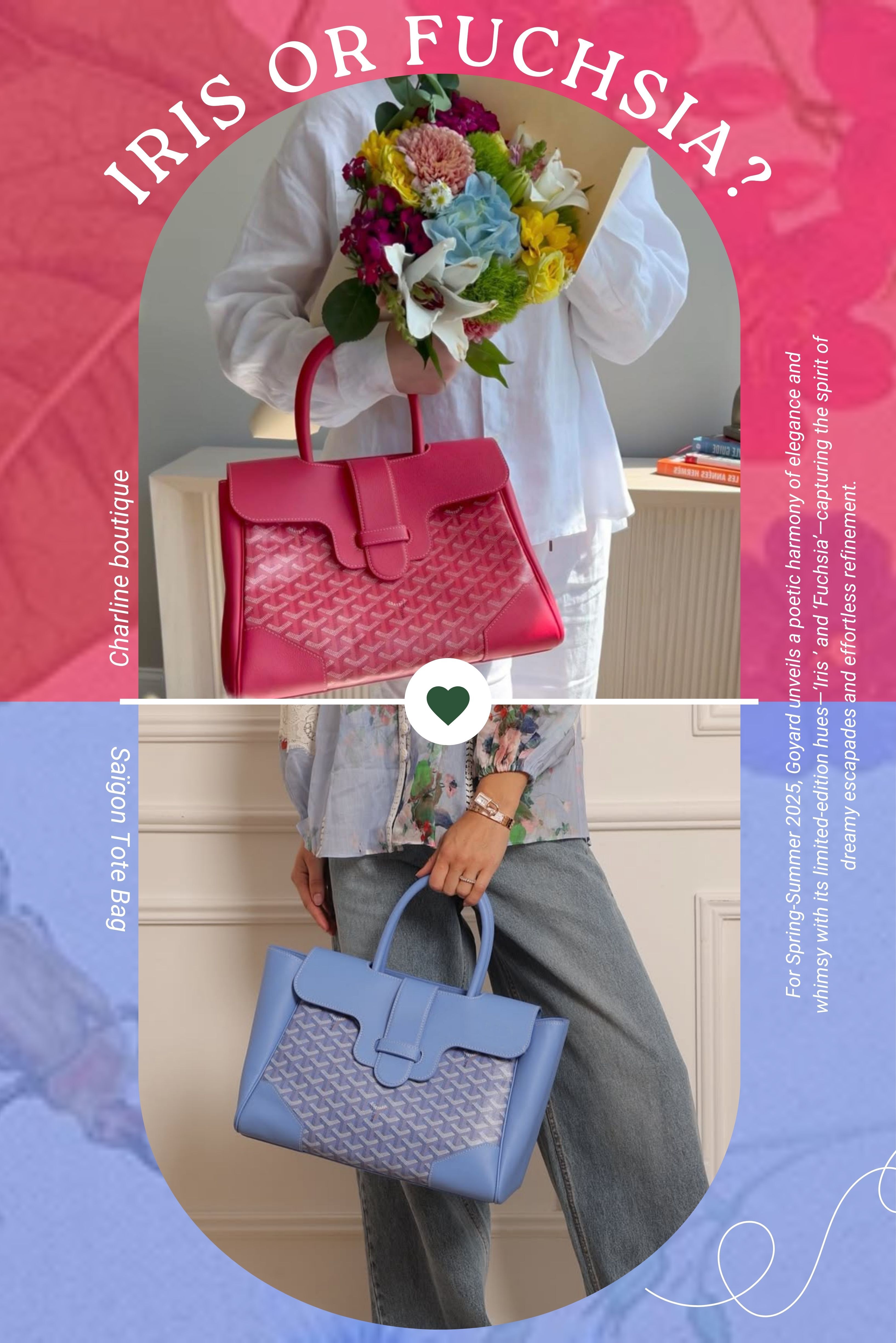 Saïgon Tote Bag  尺寸：約 長 34cm × 寬 16cm × 高 25cm  而如果您是喜歡偏好輕盈且不顯厚重的包款，Saïgon 這款內縫包款便是完美選擇，經典大容量設計的托特包，日常必需品、平板等都能輕鬆容納，內裡帆布花卉設計，完美平衡了實用性與優雅。背後精緻的木桿設計細節，都展現了Goyard卓越的手工藝與制香工藝，讓每一個細節都充滿巧思與高貴氣息。