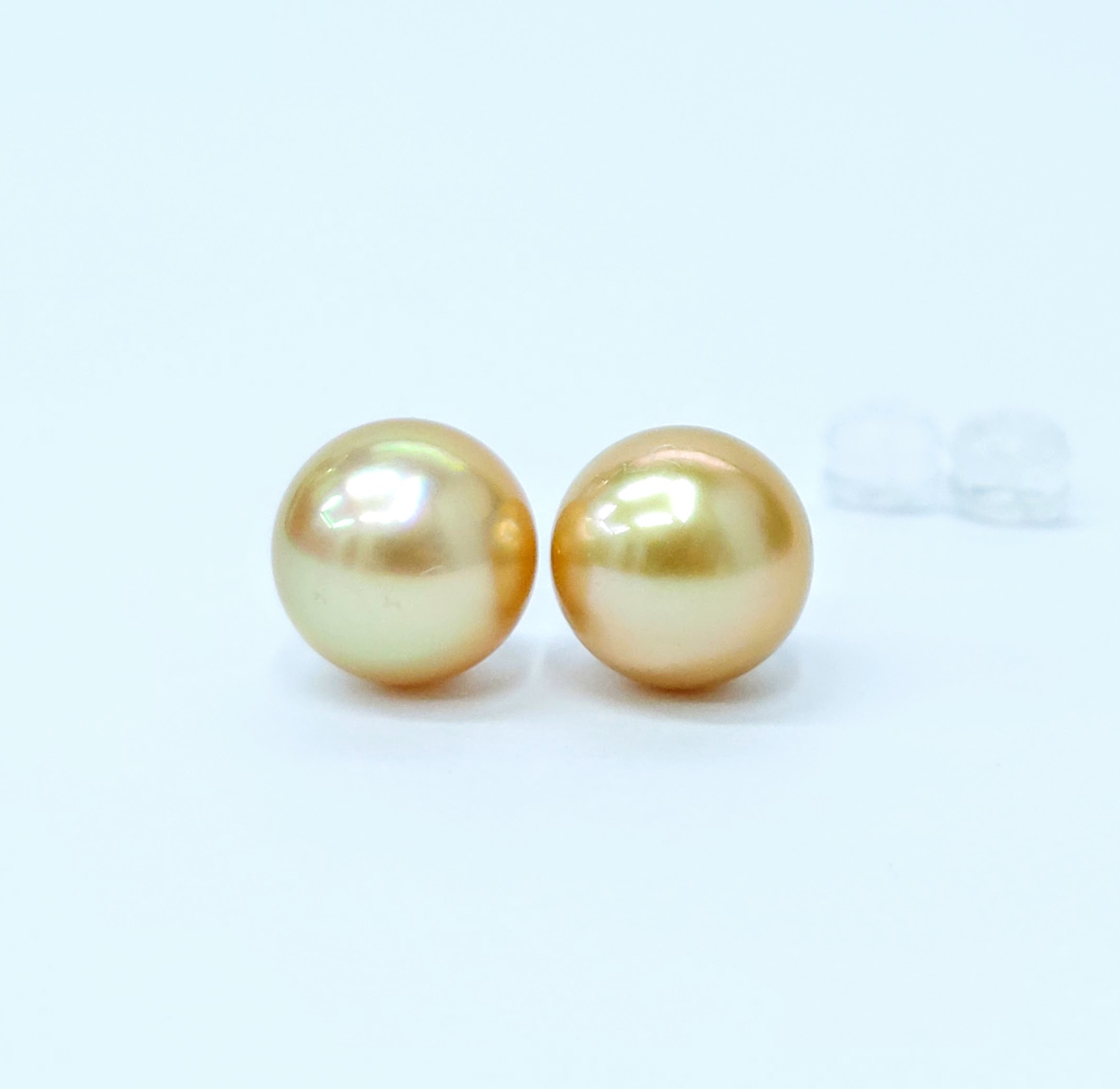 全新18K白金黃金珍珠耳環