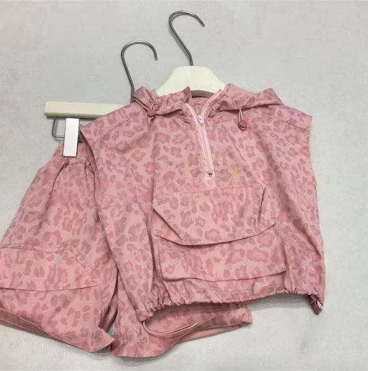 BYB06SE030PK 粉色型格豹紋背心2件套