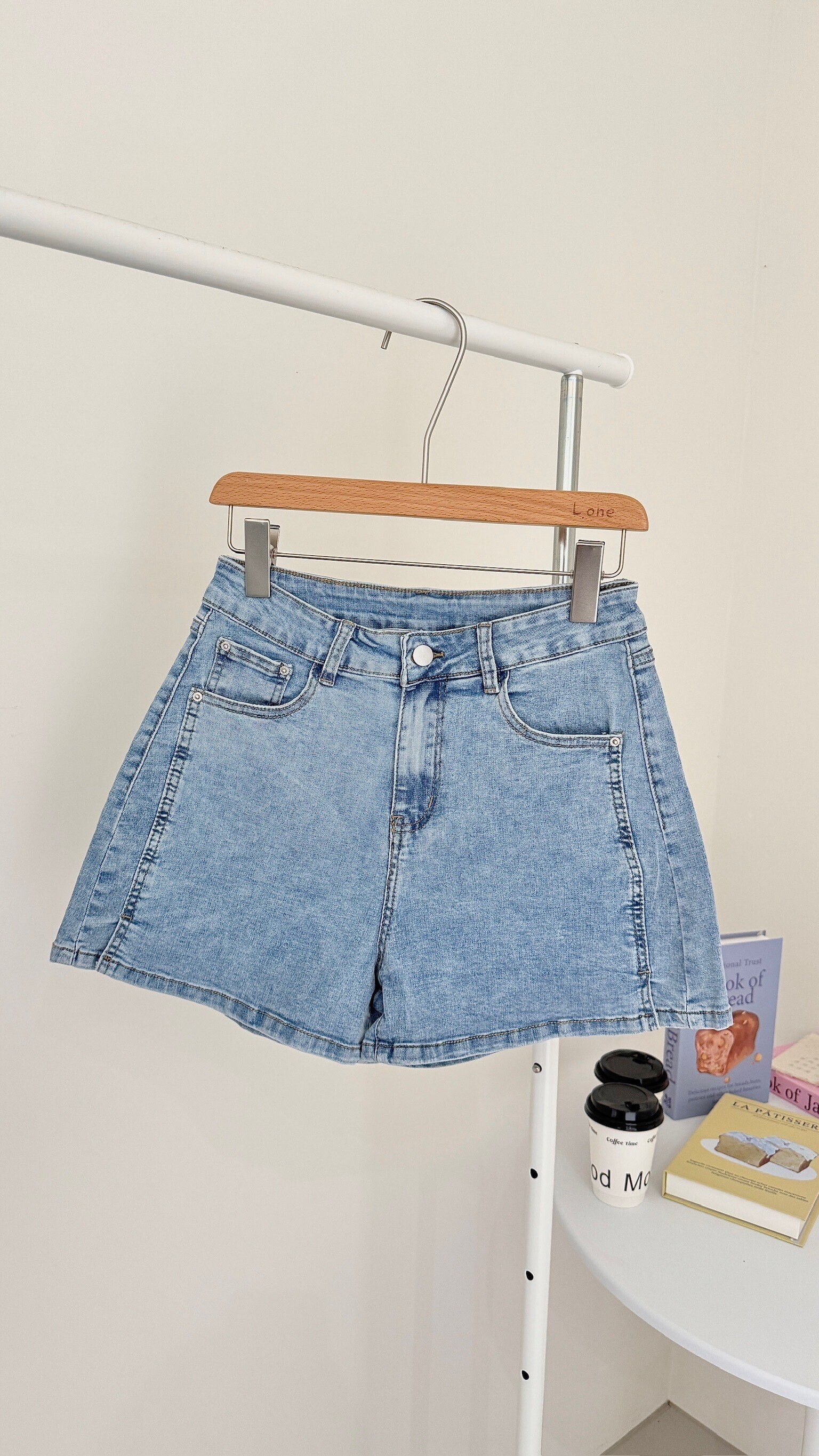 側車線彈性牛仔褲