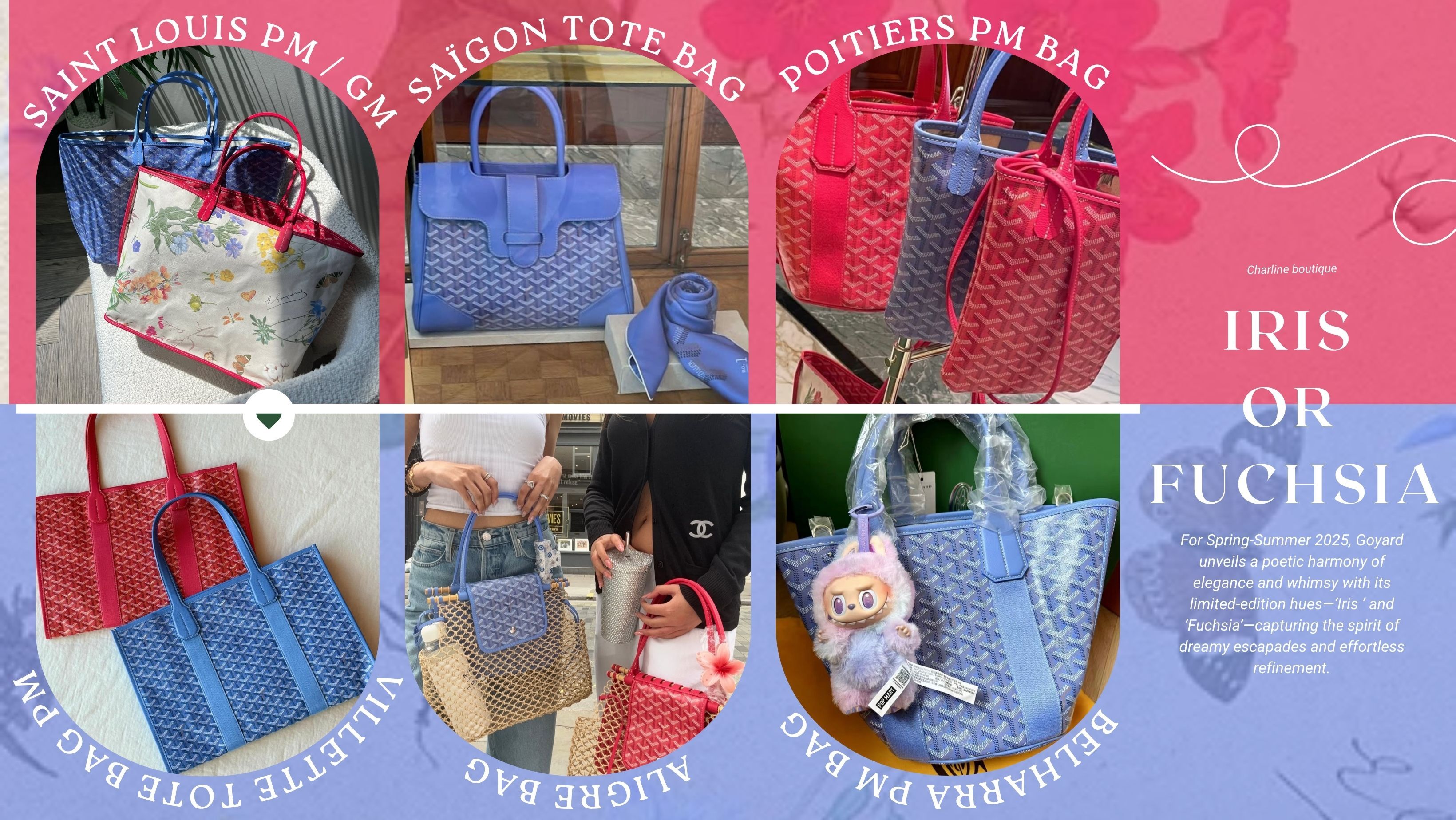 四、購包諮詢與入手建議  Charline Boutique 深耕歐洲精品代購市場十餘年，專注於 Goyard、Hermès 等高端品牌。我們提供：  * Goyard 熱門色推薦與年度配色趨勢預測  * 一對一預算規劃與包款推薦  * 配貨策略與入手時機建議  這次Goyard 推出的兩個全新顏色搭配上多樣的包款設計，從經典的托特包Saint Louis到小巧的Poitiers肩背包，甚至是超適合夏天的編織包都有，不管哪一款都超亮眼。相信就算是作為已經收集過同款基礎色的您也一定會為之心動！可別讓命定包與您擦肩而過囉，立即諮詢 Charline Boutique，踏上一段2025 Goyard限量色包款的品味旅程。