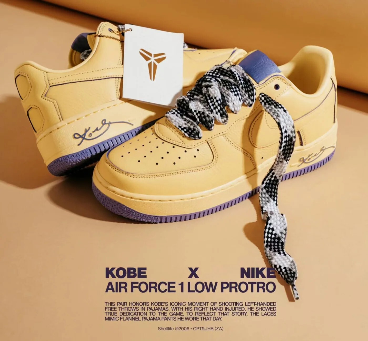 Kobe Bryant x Air Force 1 Low 曼巴 聯名 紀念款 紫黃 黃 HV9408700