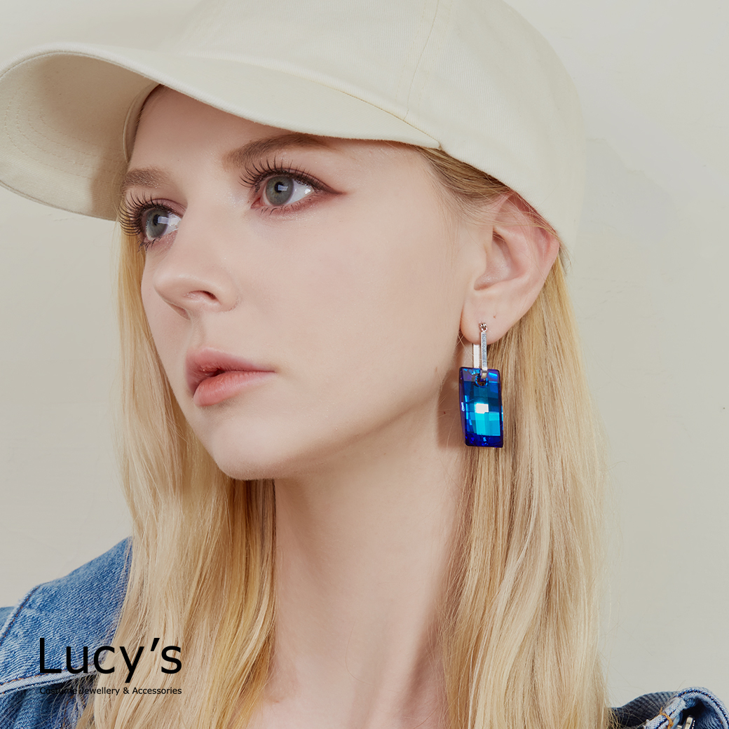 馬賽克 易扣耳環 (二色) (123183/123184)