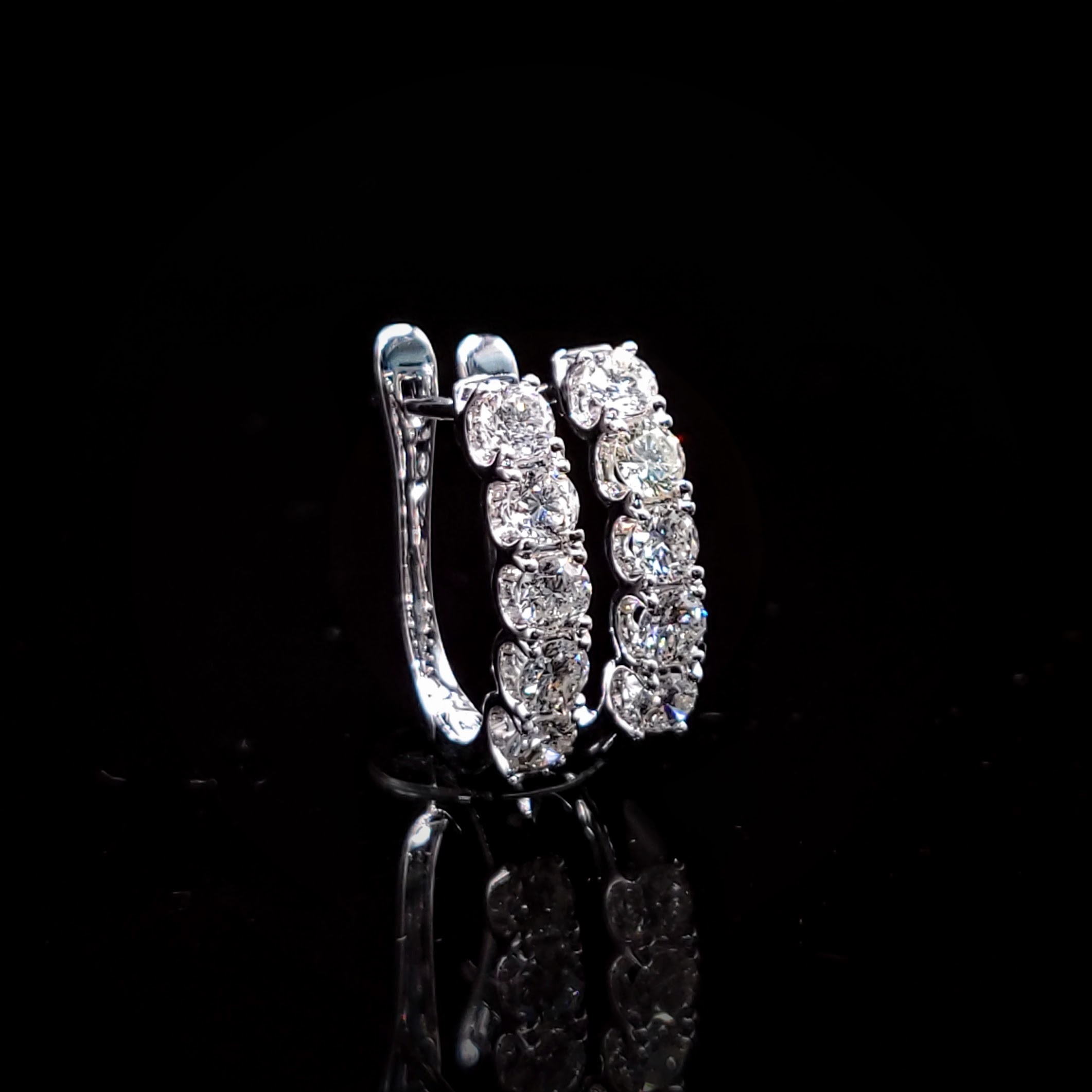18K White Gold 1.11ct Diamond Hoop Earrings