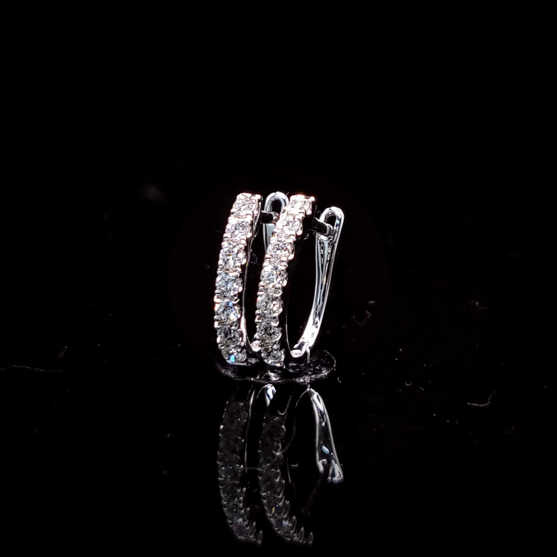 18K White Gold 0.35ct Diamond Hoop Earrings