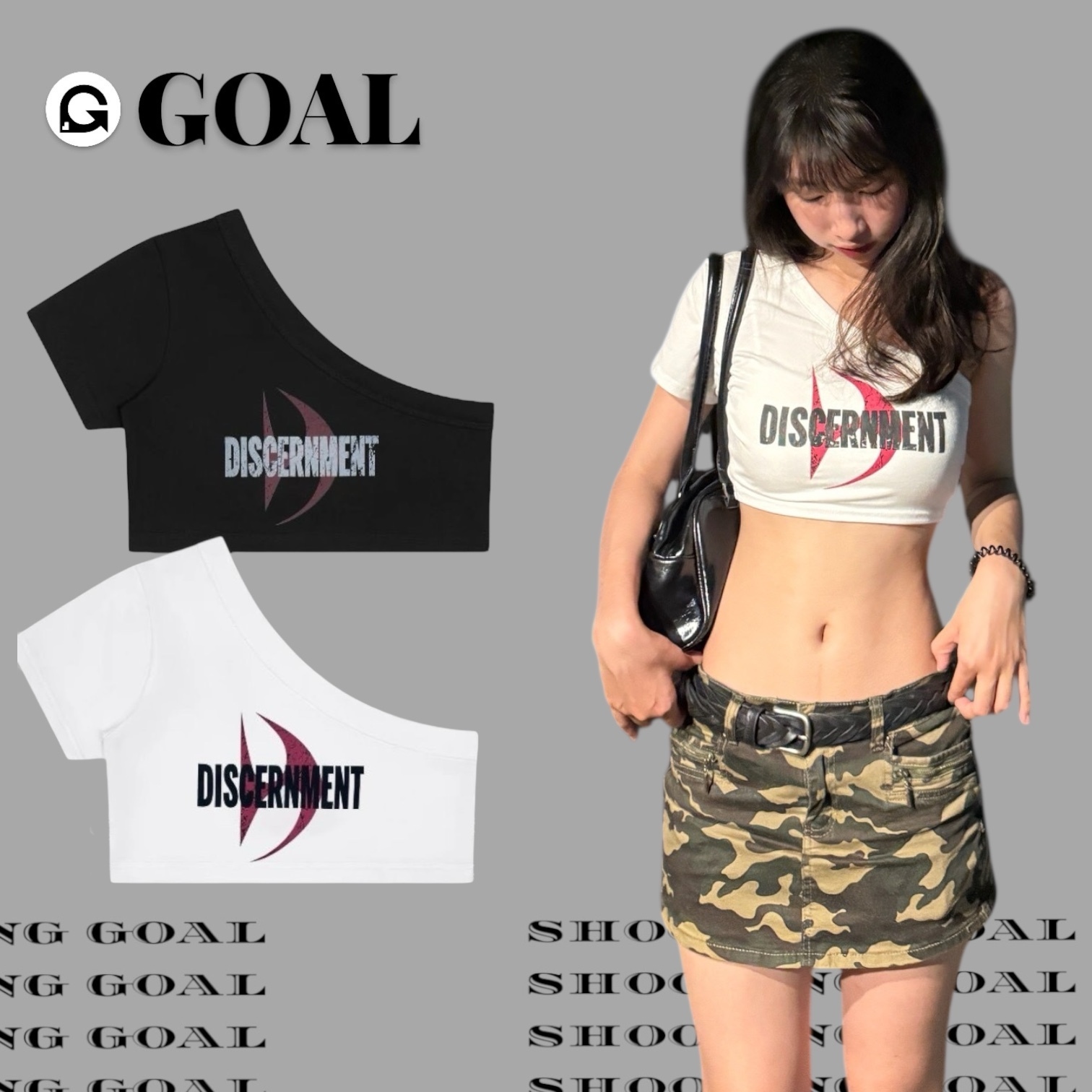 (GOAL) DCM 不對稱 斜肩設計 字母 主視覺LOGO DCM-W60