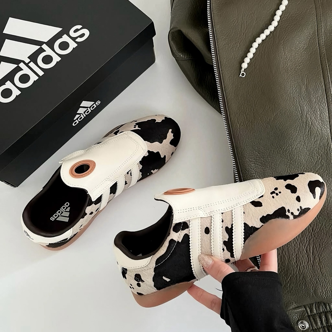 ADIDAS TAEKWONDO MEI W OFF 乳牛紋 跆拳道鞋 薄底 愛迪達 低筒 男女同款 JS0297