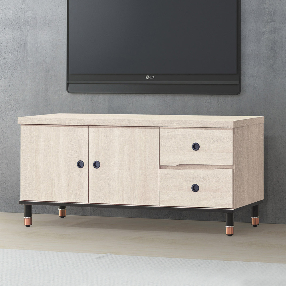 歐薩4尺二門二抽電視櫃/長櫃/視聽櫃