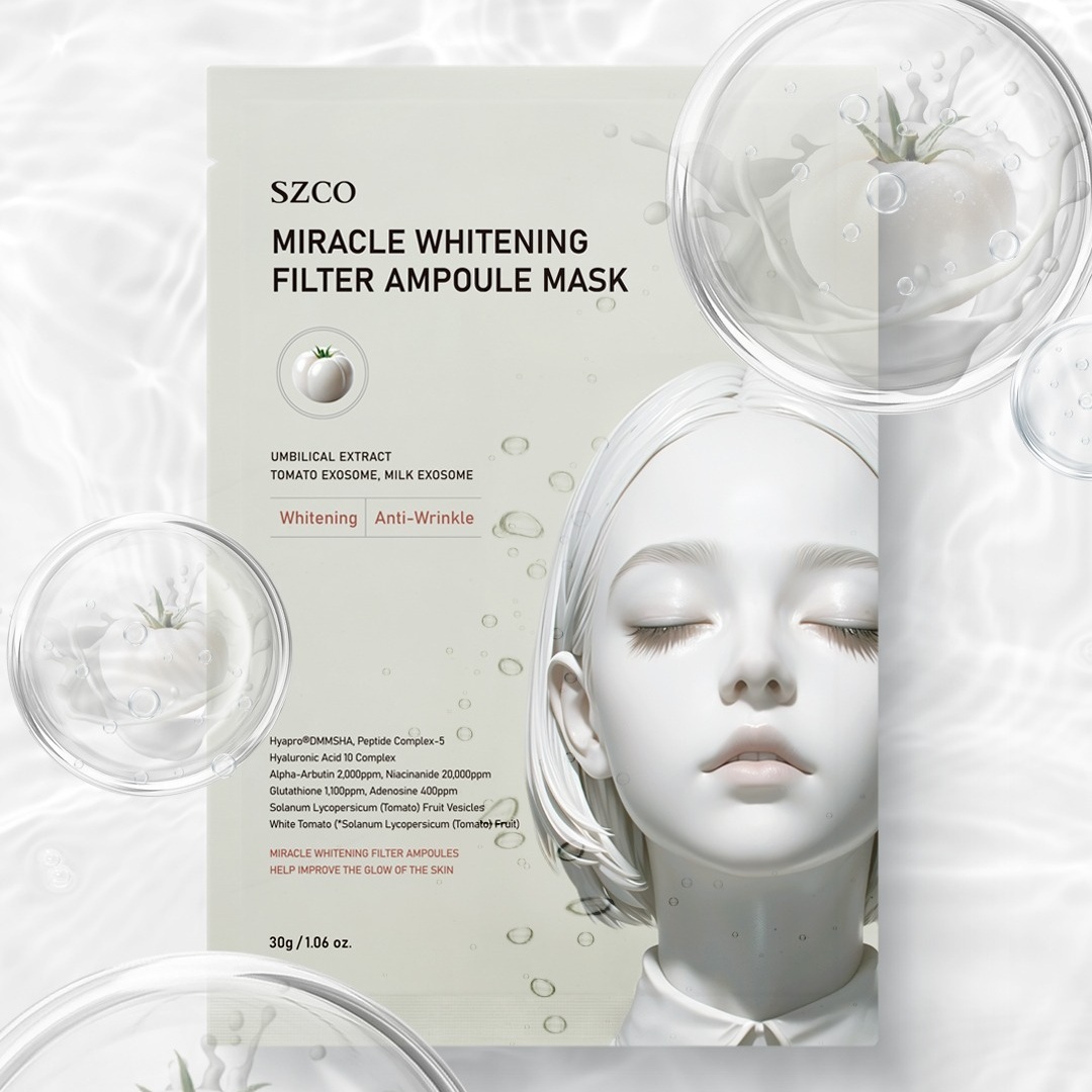 SZCO MIRACLE WHITENING FILTER AMPOULE MASK 白蕃茄面膜 (30g x5片) (EXP:2028.07)