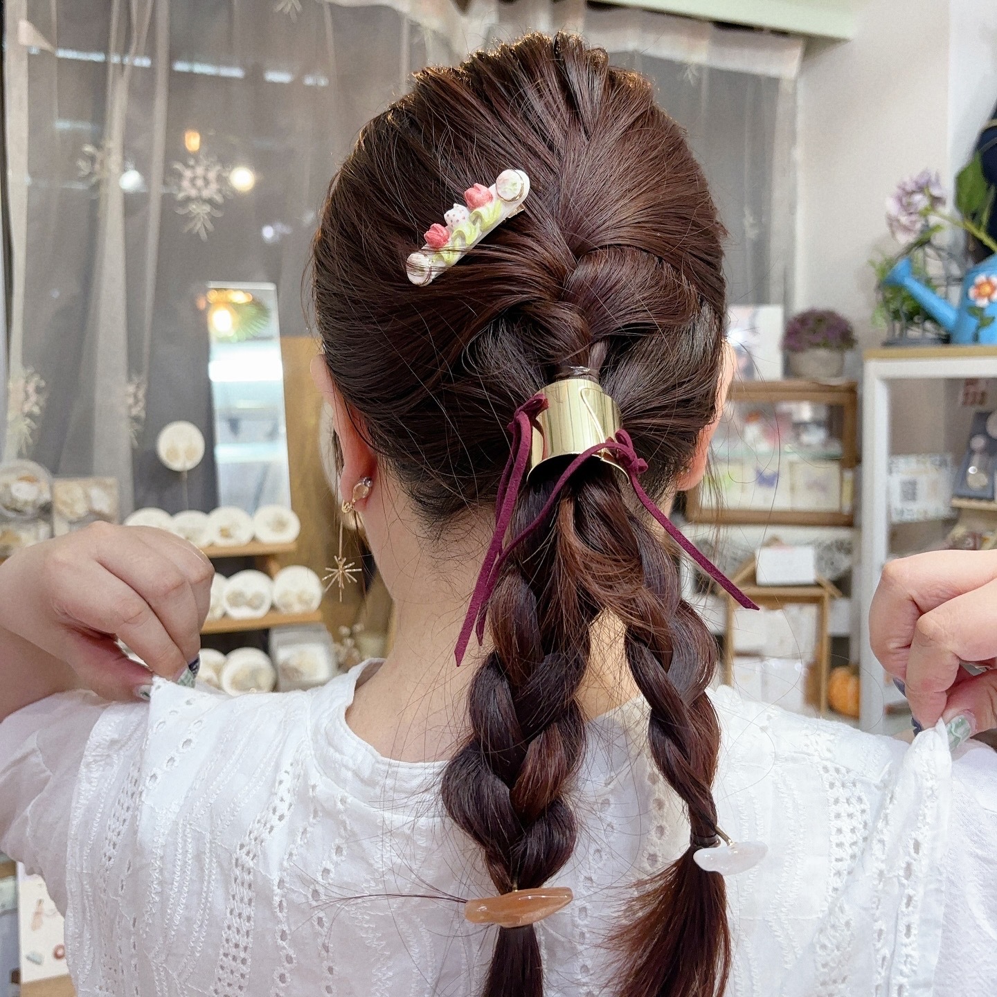 金屬側蝴蝶結髮圈插 (4色)