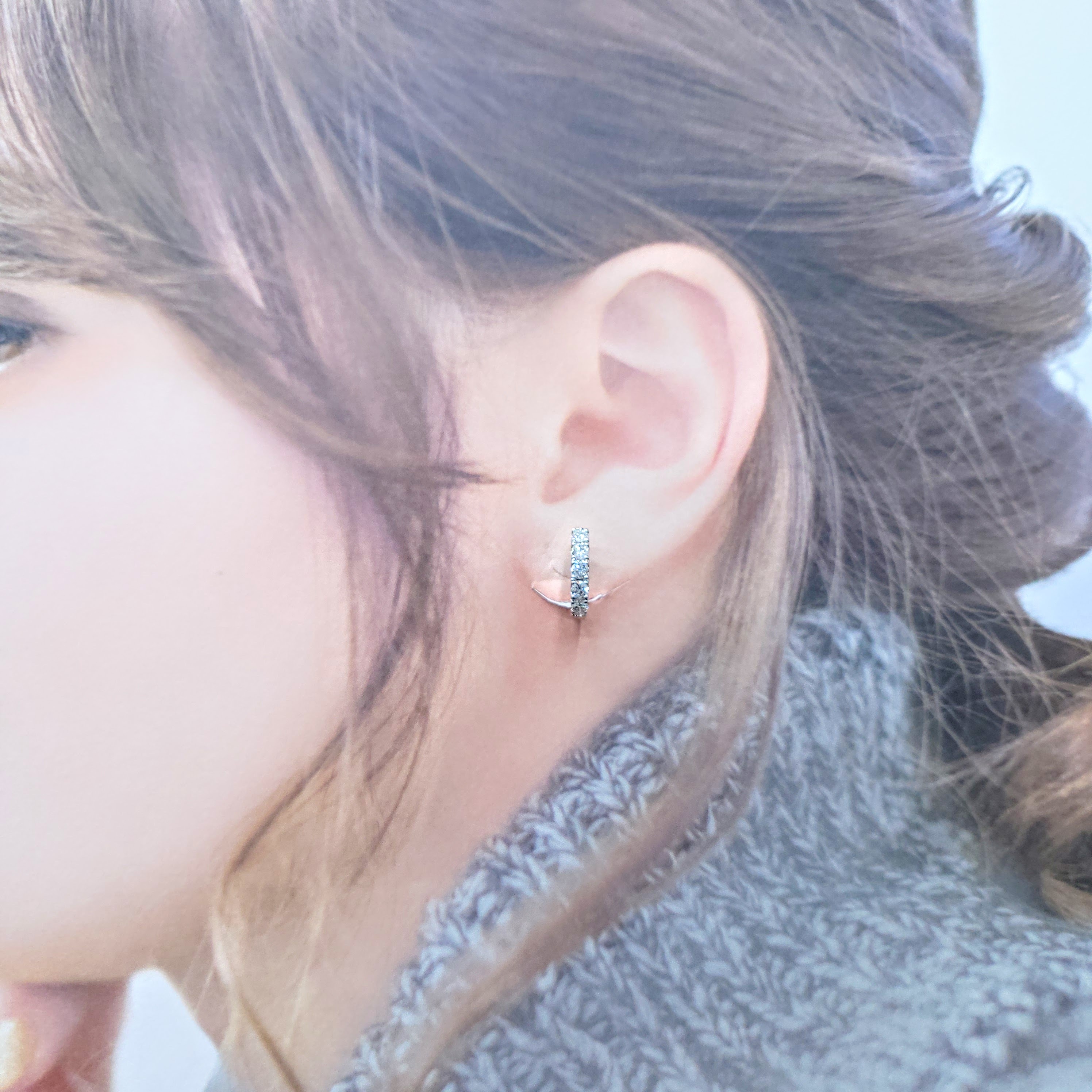 18K White Gold 1.11ct Diamond Hoop Earrings