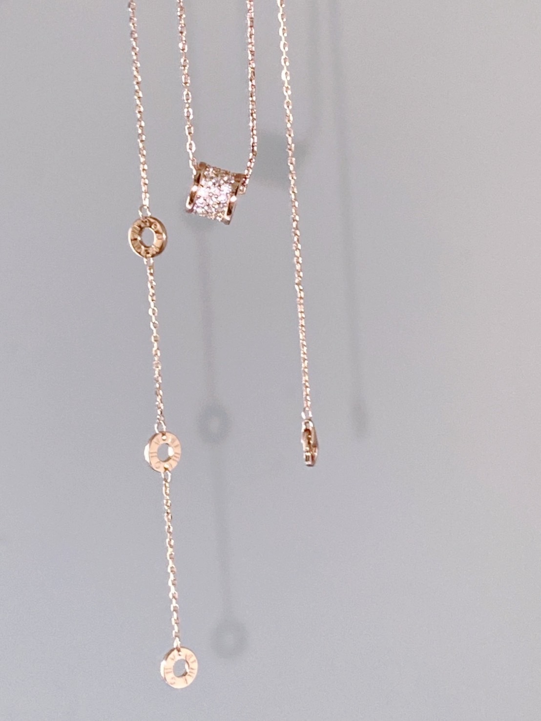 周大生 S925銀 鑲鑽 轉運 鎖骨鏈