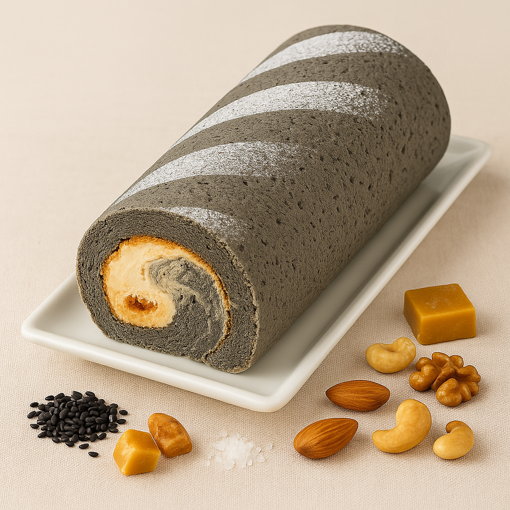 焦糖堅果芝麻捲｜手工焦糖堅果×黑芝麻｜無麩質健康點心