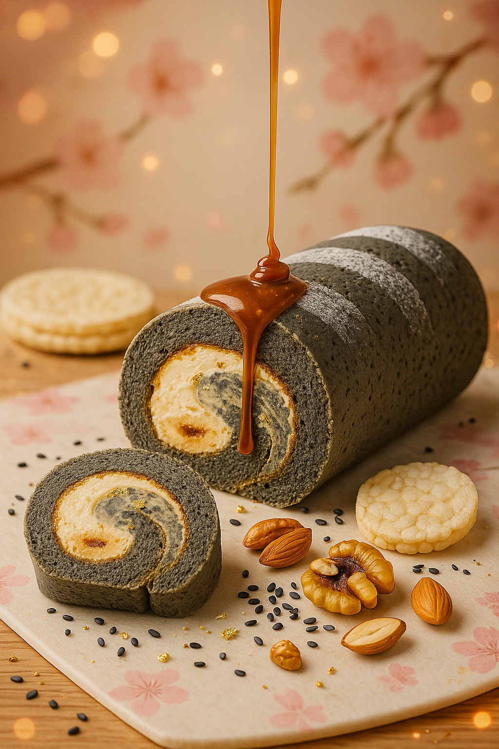 焦糖堅果芝麻捲｜手工焦糖堅果×黑芝麻｜無麩質健康點心