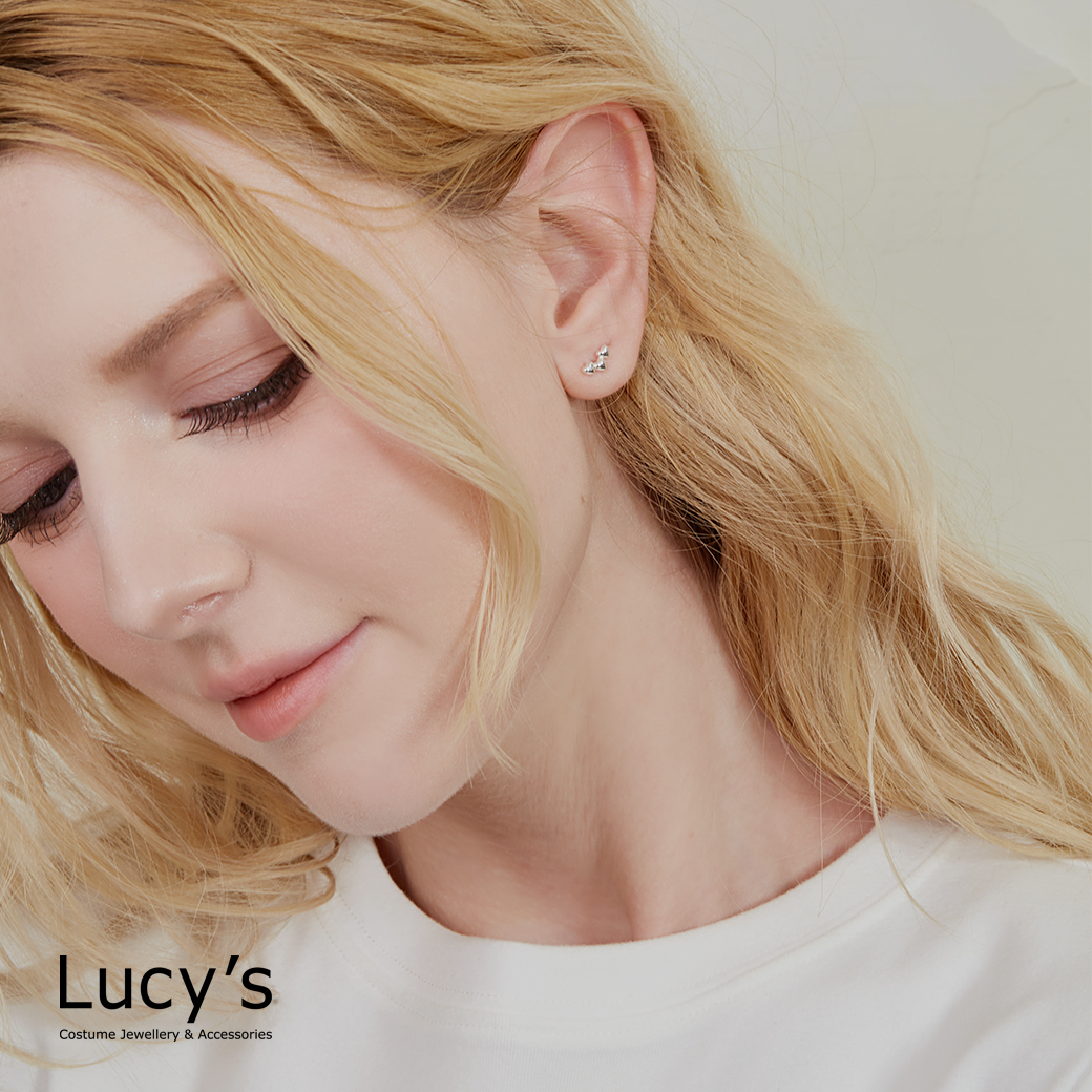 925純銀〔輕銀系列〕愛心泡泡 耳環 (123450)