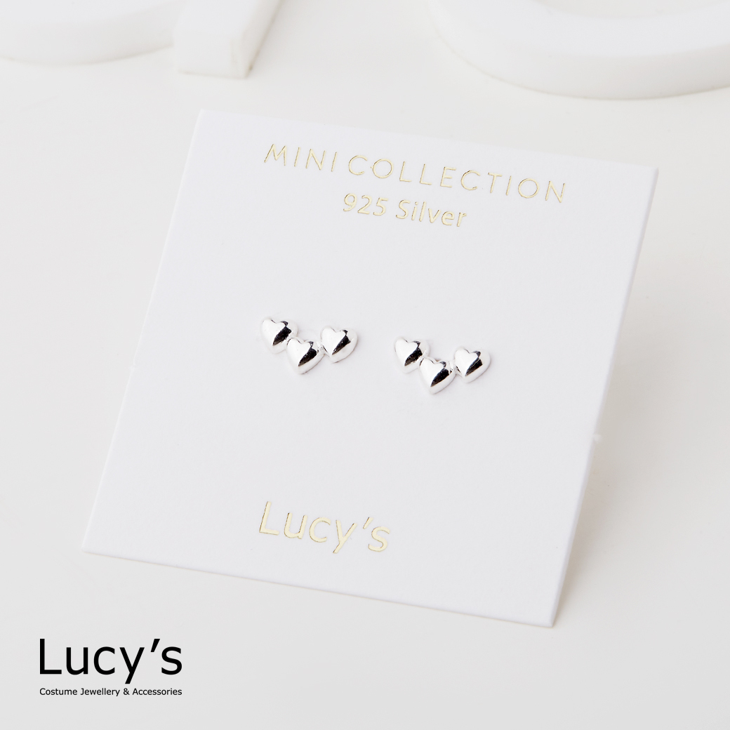 *925純銀〔輕銀系列〕愛心泡泡 耳環 (123450)