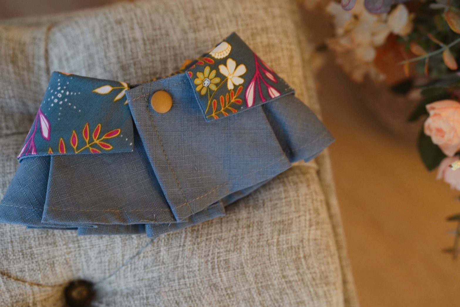 復古蝴蝶 寵物百摺小圓領(SM)