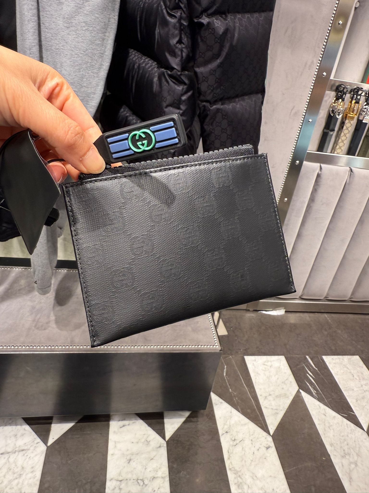 Gucci GG patch Card case cardholder Black