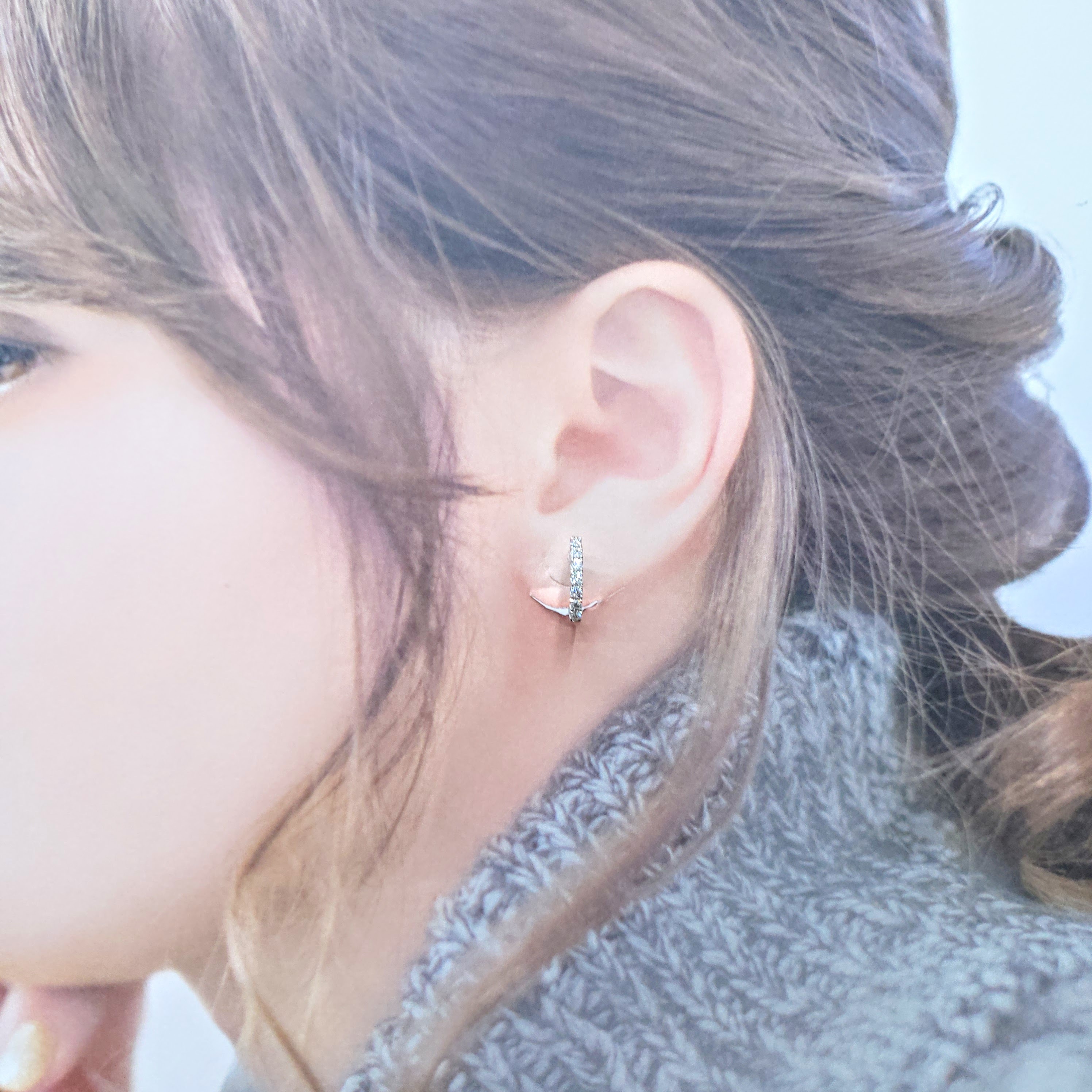 18K White Gold 0.35ct Diamond Hoop Earrings