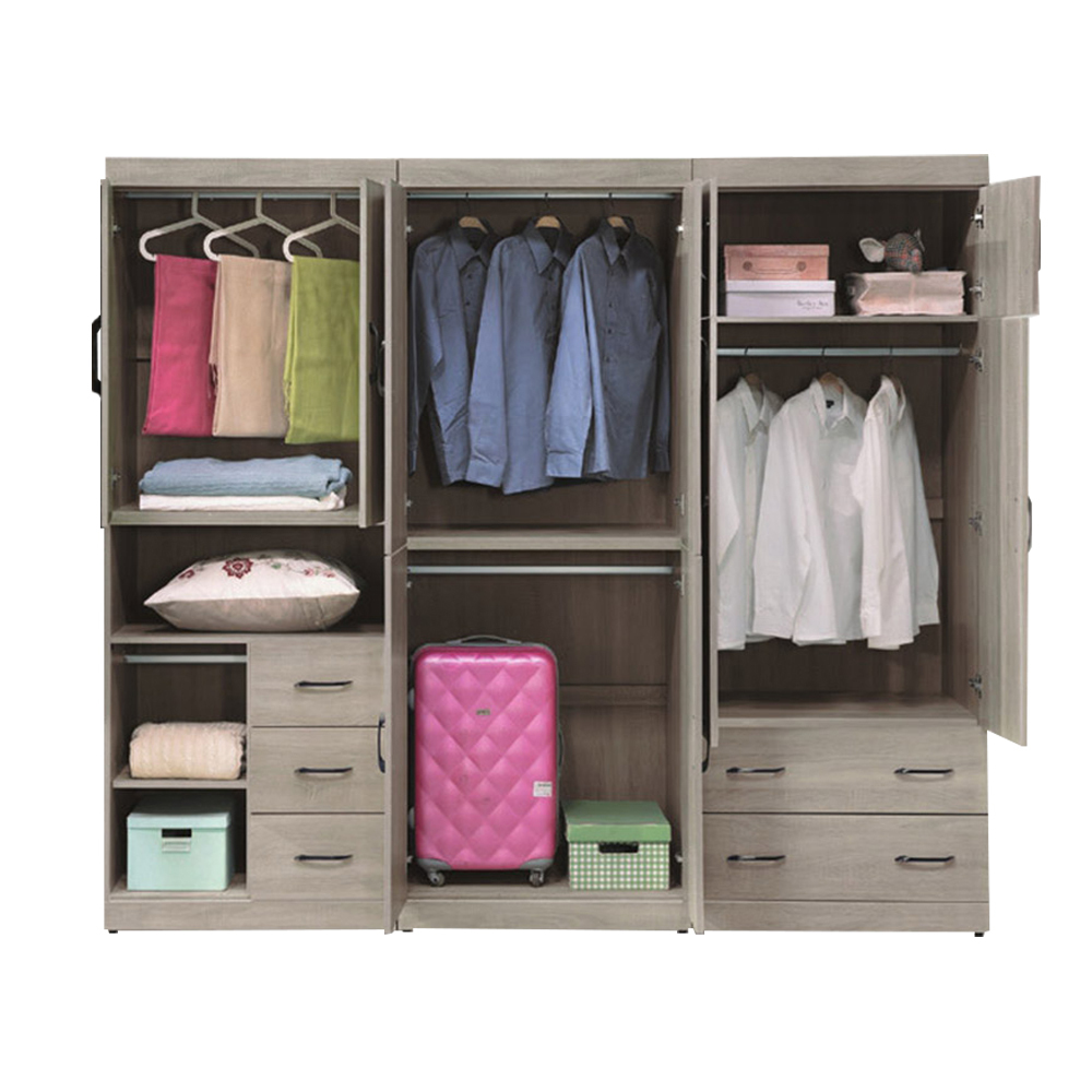 班萊7.9尺工業風多功能收納衣櫃組合