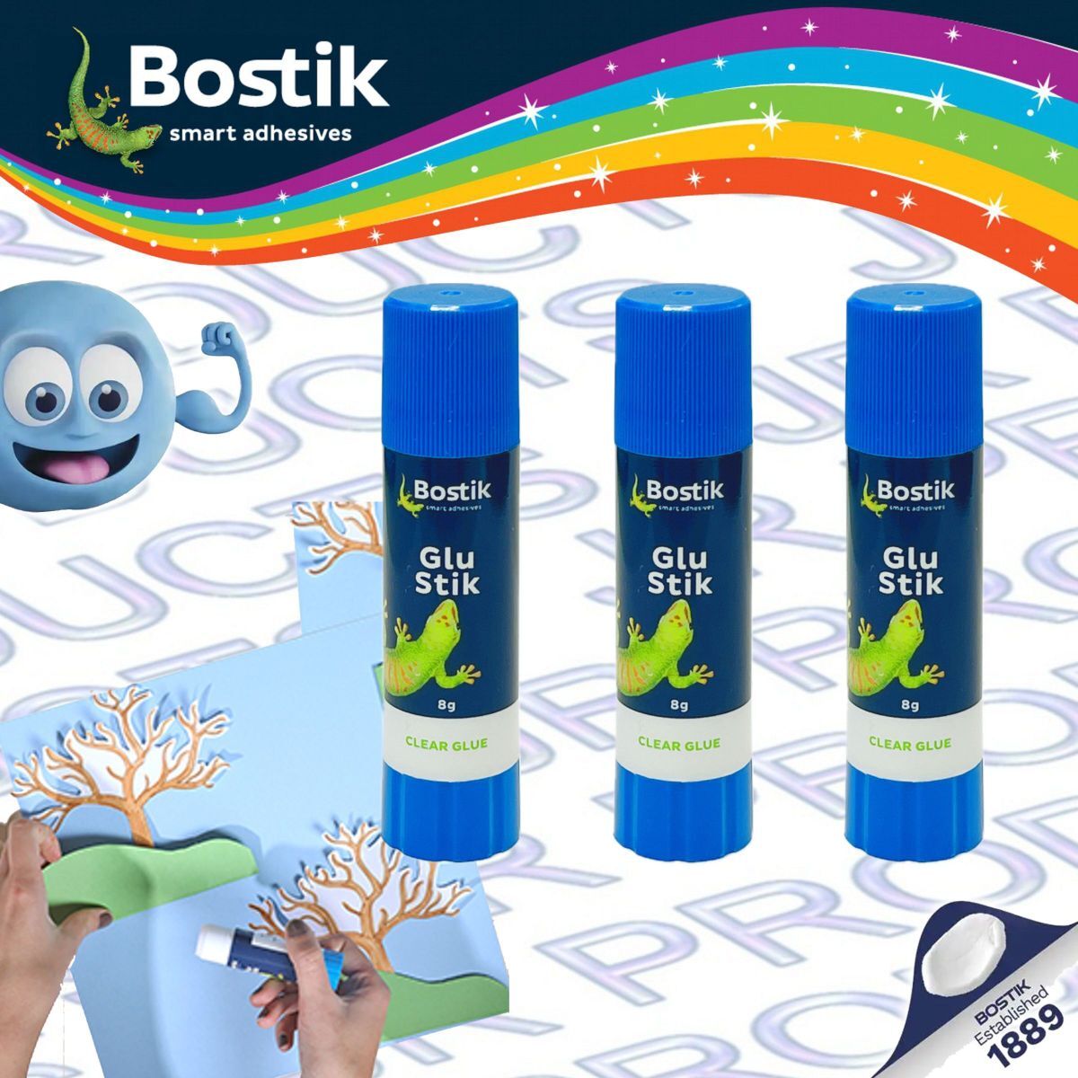 Bostik - "Glu Stik" 透明 槳糊筆 (8克) - 3支