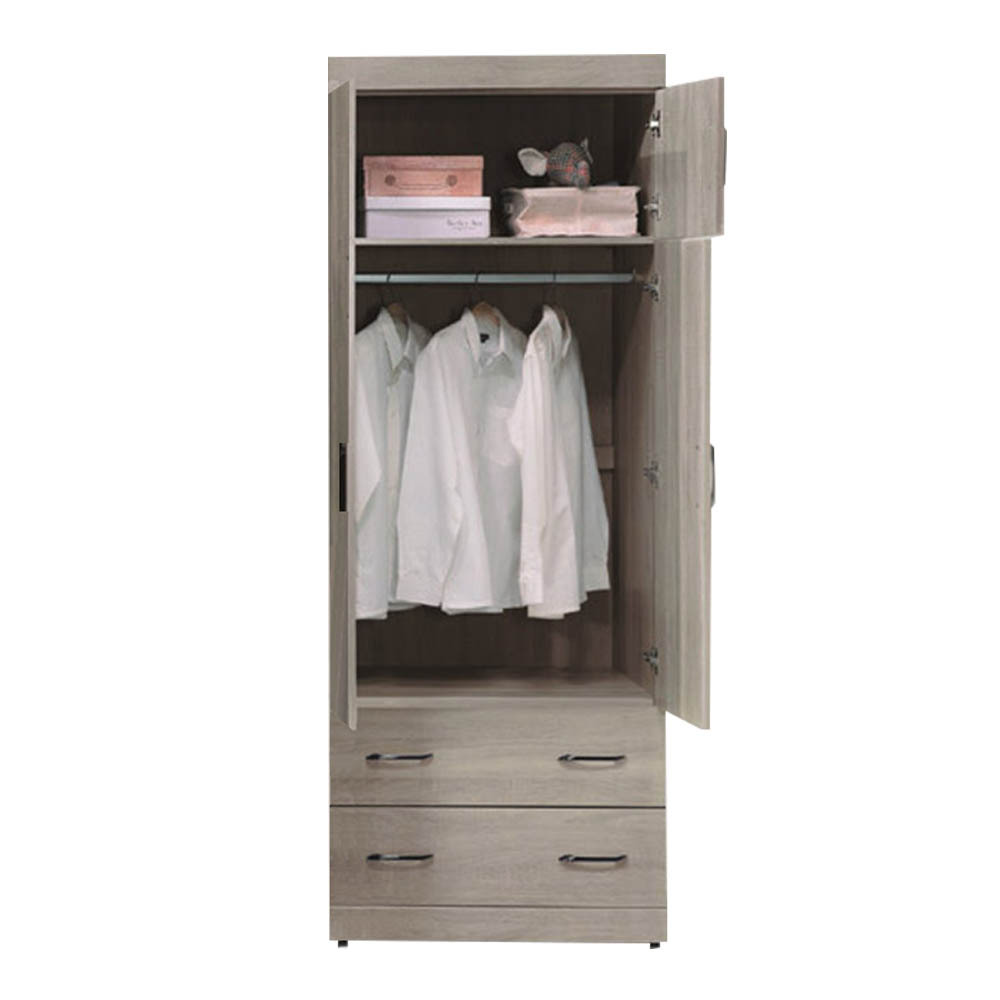 班萊2.6尺工業風四門二抽衣櫃(單吊桿)