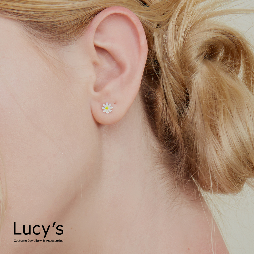 925純銀〔輕銀系列〕沁夏小花 耳環 (四色) (123745/123746/123747/123748)