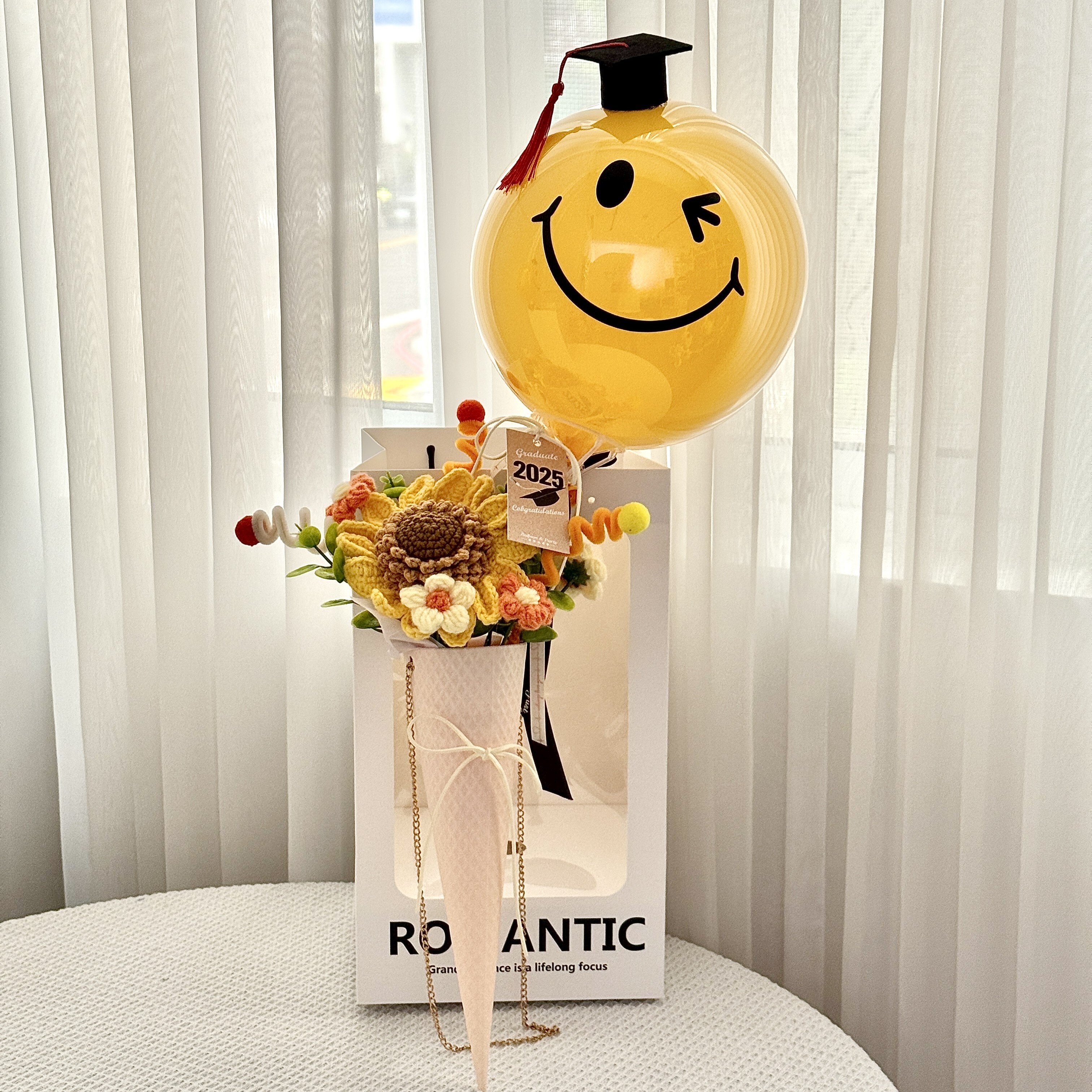 畢業單品丨針織向日葵甜筒花束